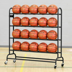 Freestanding Sports Ball Cart Portable Ball Rack - 20 Balls