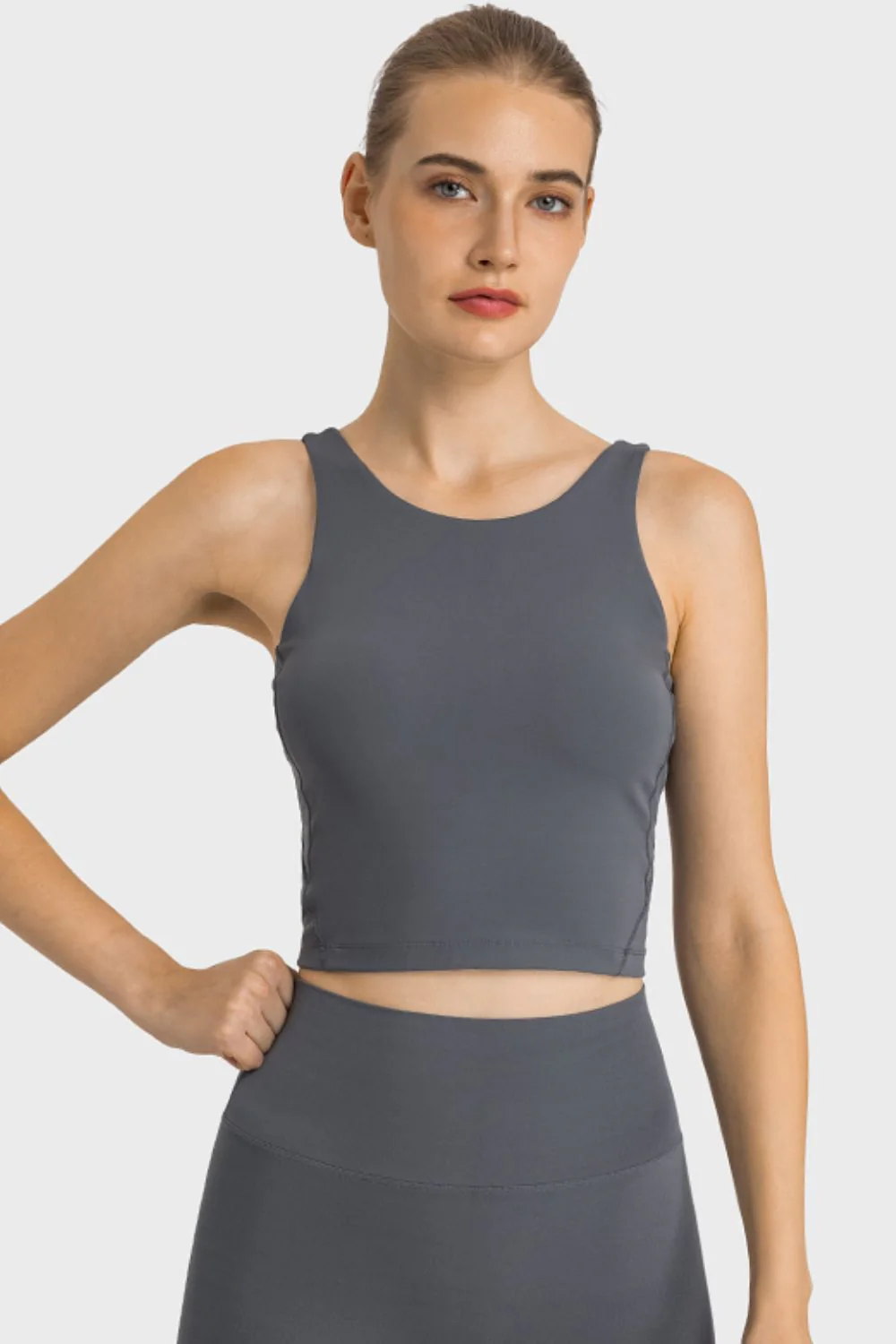 Like Skin Highly Stretchy Cropped Sports Tank