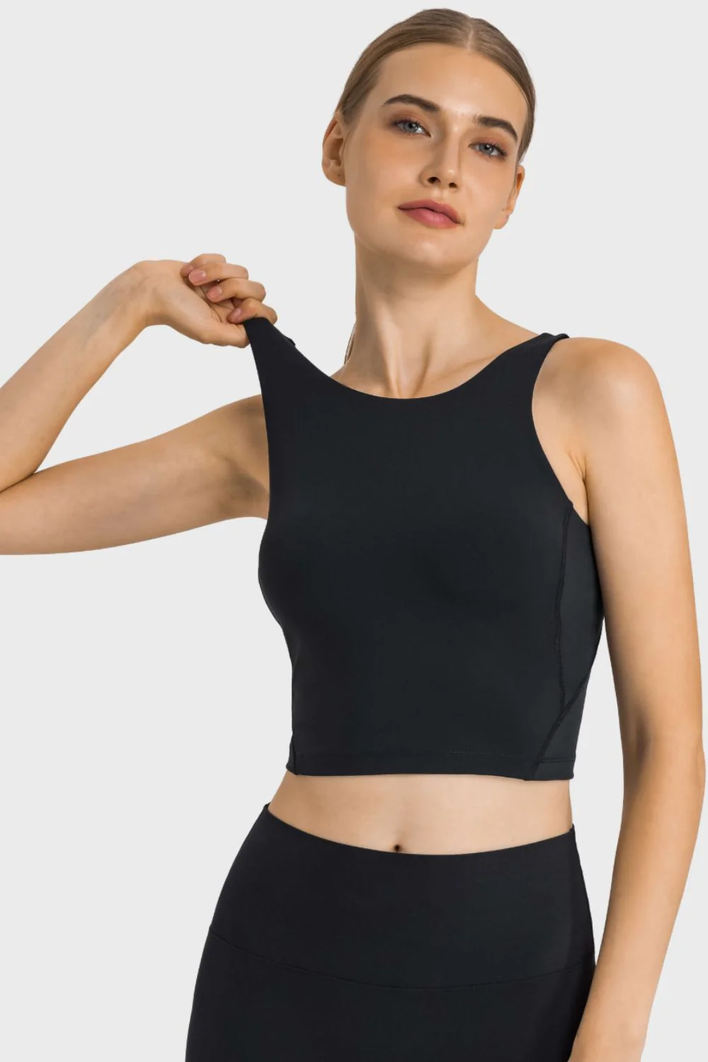 Like Skin Highly Stretchy Cropped Sports Tank