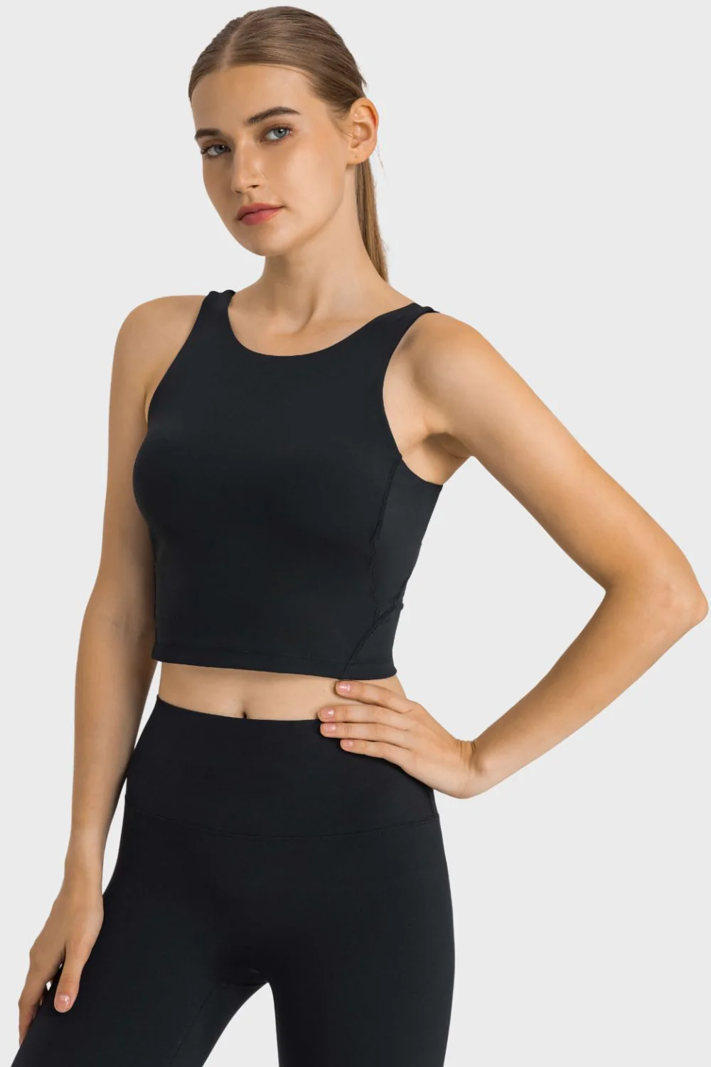 Like Skin Highly Stretchy Cropped Sports Tank